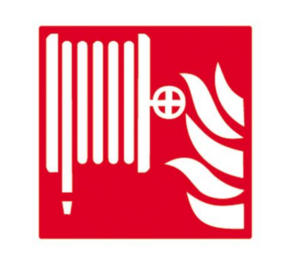 AUTOCOLLANT &quot;TUYAU À INCENDIE + FLAMME&quot;