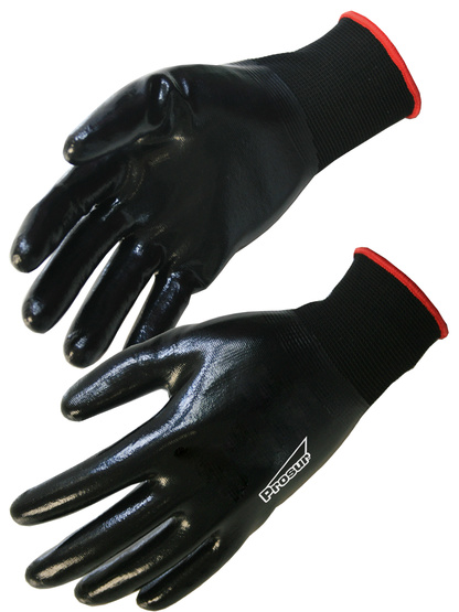BLACK NITRILE COATED POLYESTER SUPPORT GLOVE