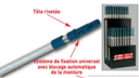 Manche Rallonge télescopique alu tête conique