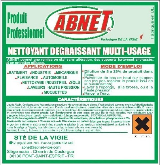 MULTI-PURPOSE CLEANER ABNET 20L
