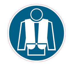 [OUA895] AUTOCOLLANT "GILET OBLIGATOIRE" [Taille: 20cm]