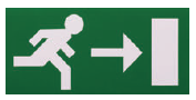 [10.58.201] AUTOCOLLANT &quot;SORTIE DE SECOURS&quot; DROITE 21X10CM