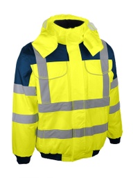 [BLAVIA06] BLOUSON HAUTE VISIBILITÉ INTEMPÉRIES TYPE AVIATEUR [Taille: Taille XXXL] [Couleur: Jaune]