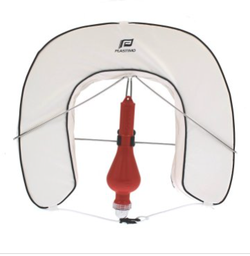 [63754] BOUÉE FER À CHEVAL DÉHOUSSABLE BLANCHE + FEU + SUPPORT