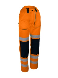 [PUNO02] PANTALON HAUTE-VISIBILITE ORANGE/MARINE [Taille: Taille M]