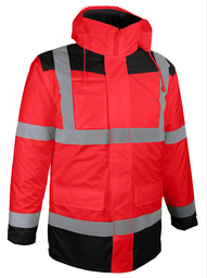 [PARIRO07] PARKA/VESTE AMOVIBLE + MANCHES LONGUES AMOVIBLES (4en1) [Taille: Taille XXXXL] [Couleur: Rouge]