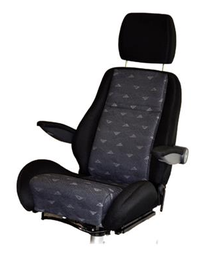 [20.75.005] SIÈGE DE PILOTAGE RAVEL TISSU NOIR/GRIS SANS SUPPORT