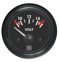 [SG087] VOLTMETRE VDO MARINE ROND [Marque: VSG ANALOGIQUE] [Couleur: Blanc] [Voltage: 24 V]