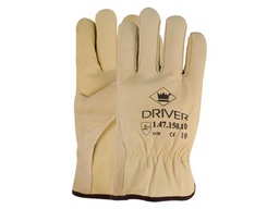 [75.08.543] LEATHER GLOVES WITH FLANNEL LINING SIZE 10