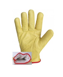 [VEG218] GANT TOUT FLEUR JAUNE  FOURRÉ ACRYL T10